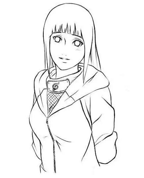 火影人物日向雏田简笔画的画法图片