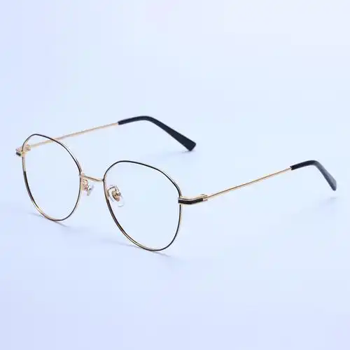 e-joy超轻金属大框细边眼镜框fm1860021不规则金色框架可配近视时