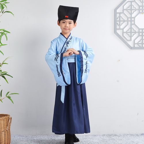 汉服书生帽子男童儿童古装古代古风帽秀才儒巾国学书童头饰开笔礼