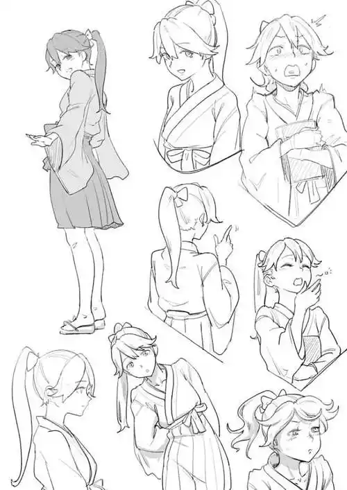 316张日式线稿人体动态多角度姿势速写临摹参考素材淘宝网