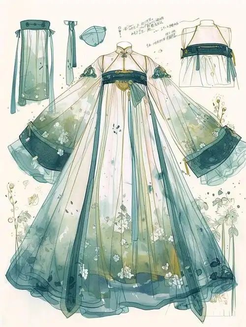 汉元素服饰效果图款式图|时尚|基金|麦昆|设计师|国产羽绒服_网易订阅