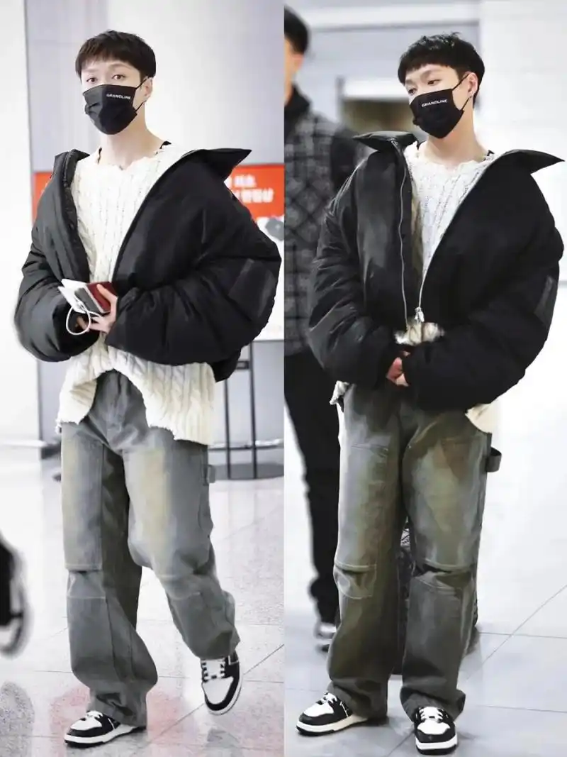 张艺兴机场穿搭|叠穿酷盖绝了  我一直都很喜欢张艺兴的穿搭风格,总是