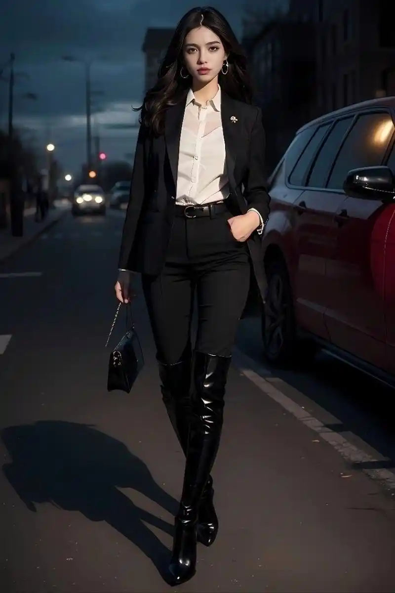 ai,编号79630(长靴女孩合集4) 西装和搭配过膝靴哪个更好看?