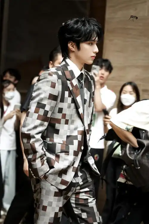 刘耀文百花奖上班##刘耀文百花奖格子西装造型