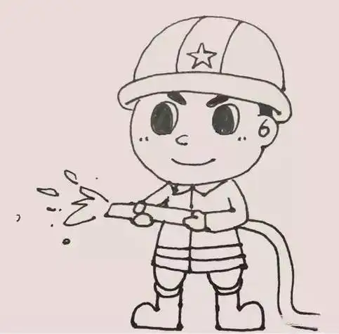 简笔画消防员的步骤