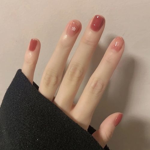 成品穿戴指甲短款美甲可拆卸小清新贴片可爱小红美甲工具
