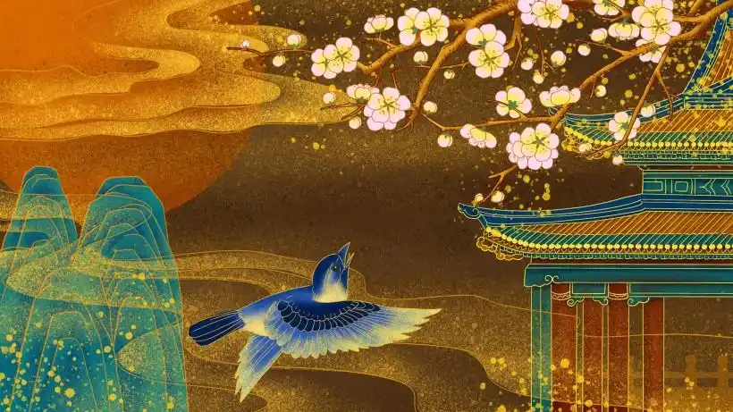 唯美中国风插画桌面壁纸图片 - 第8张