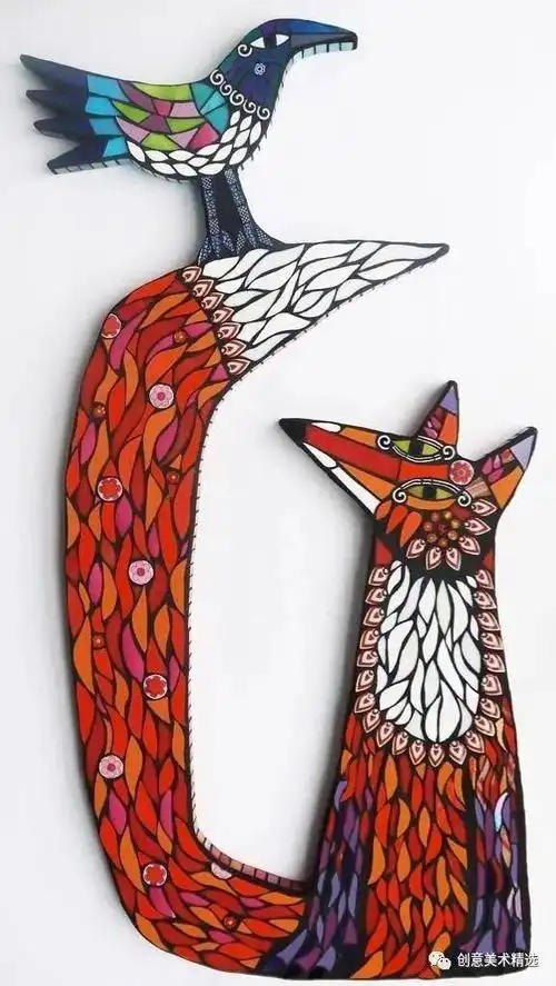 富设计感的动物拼贴画体验拼贴与手绘的融合之美