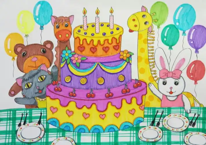 快乐的生日派对~ _ 简笔画▼_▼[图片专辑] _ 图片网