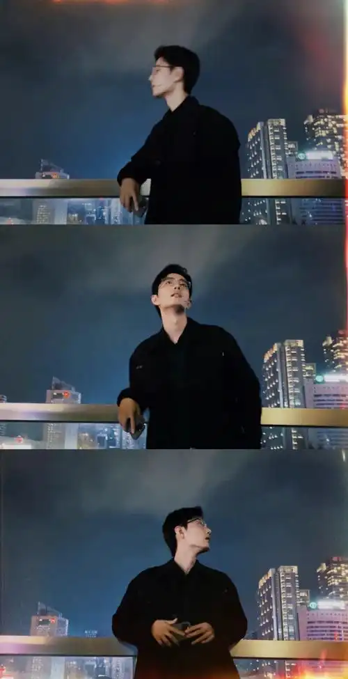 肖战超话#肖战库存随拍#肖战的栏杆是不是有魔法被他一靠 就是一部