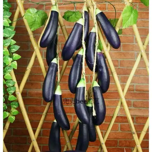 仿真果蔬串假茄子串山东茄子串拍摄道具装饰