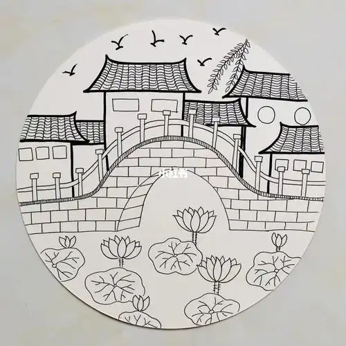 儿童画江南水乡