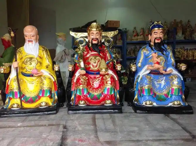 18米福禄寿三星神像道观寺庙福禄寿神像范蠡财神爷神像