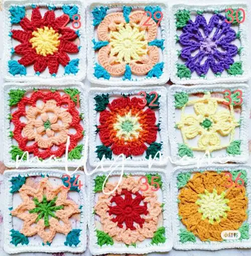 钩针日本花片200片1927附图解