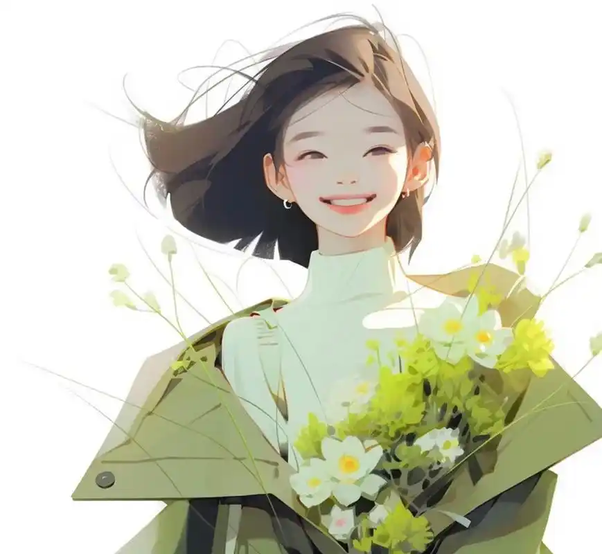 阳光灿烂的美少女头像:你笑颜如花,你微笑如阳,开心的像个孩子.