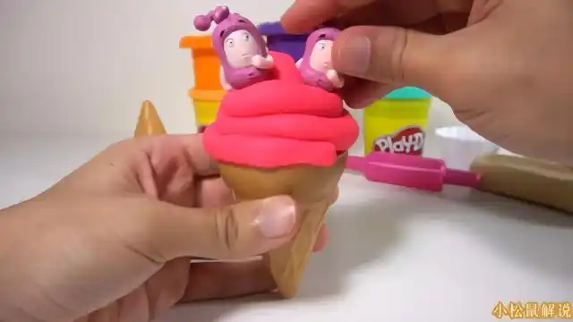 橡皮泥亲子手工制作颜色冰淇淋