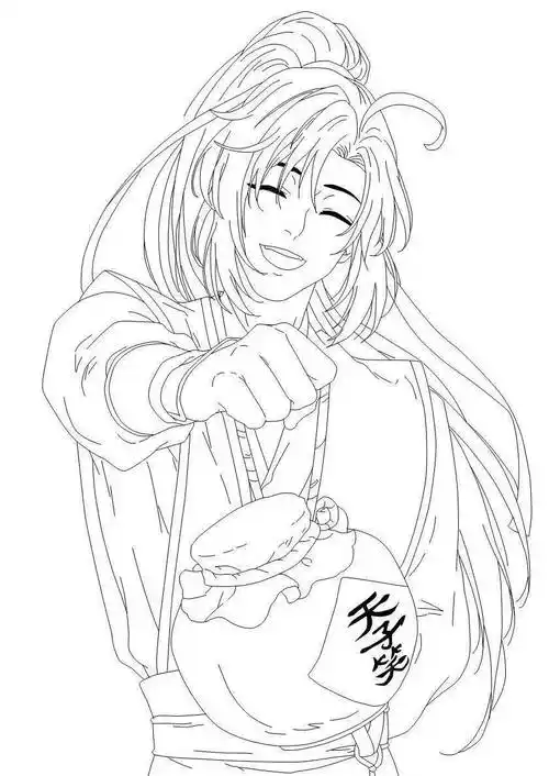 黑白线稿忘羡魔道祖师黑白线稿