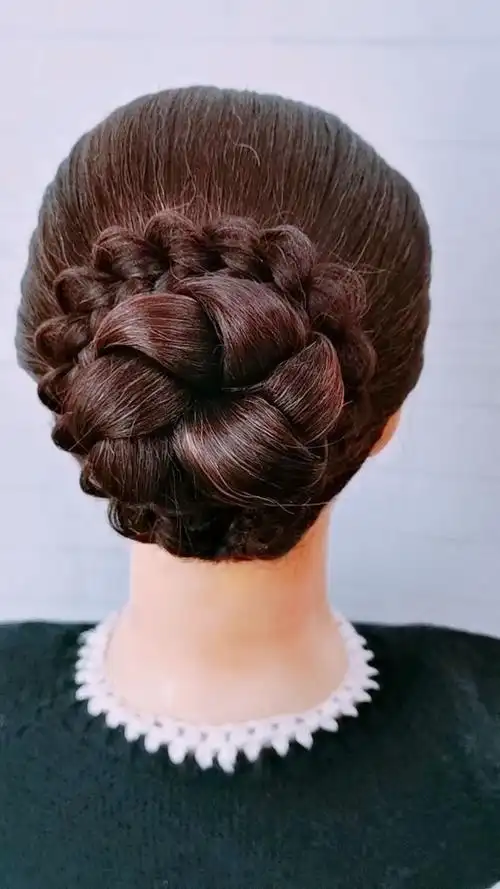 妈妈型花式盘发