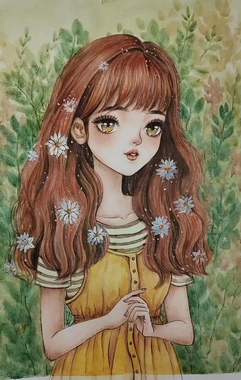 水彩漫画人物#水彩人物 #手绘动漫人物 #漫画女孩 #水彩  - 抖音