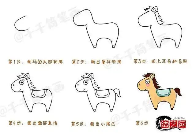 幼儿入门简笔画大全简单6步学会画小动物快收藏起来吧