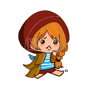 图怪兽原创元素小红帽女孩给您劈个叉表情包插画元素