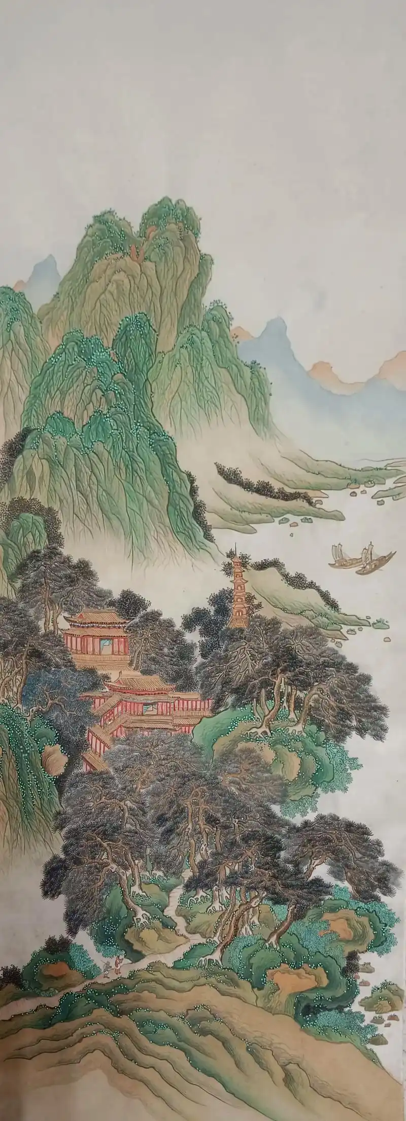 传统中国画 #青绿山水 #感谢官方感谢抖音 #感谢支持感谢 - 抖音