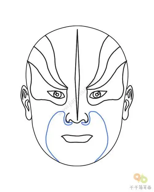 简笔画脸谱儿童简笔画脸谱