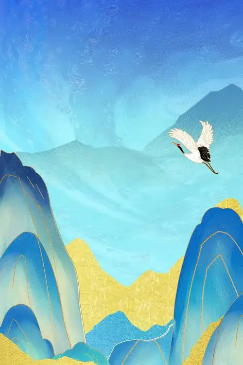 古典国潮中国风傣族少女仙鹤泼水节背景