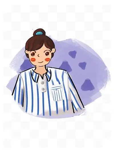 180马尾女病人肌理插画手绘卡通可爱可商用元素1811513卡通手绘购物的