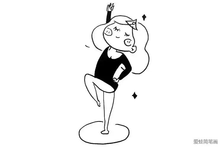 小女孩练习跳舞_小女孩简笔画-简笔画大全