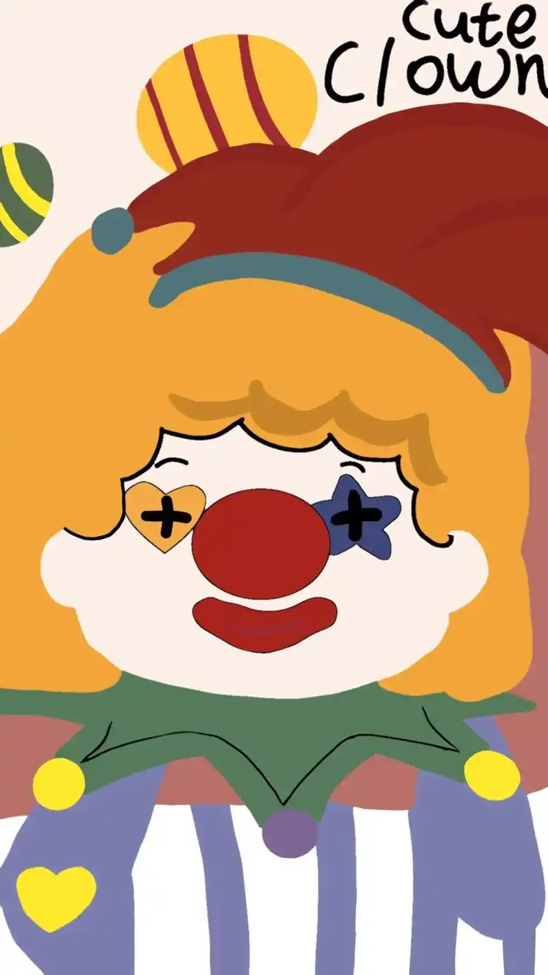 手绘壁纸.可爱的小丑壁纸来诺,欢迎取图06#小丑 #欢迎取图 - 抖音