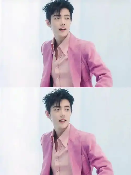 肖战开衫毛衣造型##肖战粉色针织衫造型