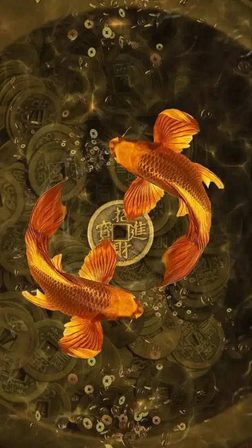 九鱼吐钱动态壁纸,鱼生财,水镇宅,有鱼有水福自来,招财进宝 #动态壁纸