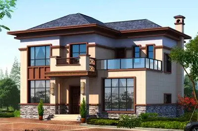 二层半带露台别墅图片