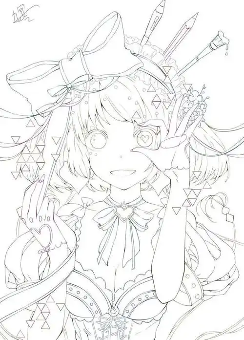 动漫人物线稿 - 堆糖,美图壁纸兴趣社区