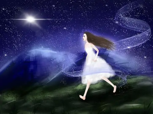 梦中奔跑的女孩-插画