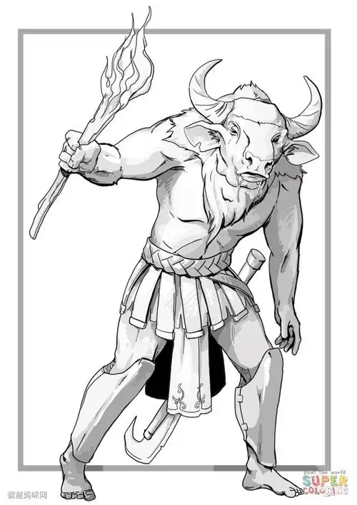 dnd牛头怪填色图片