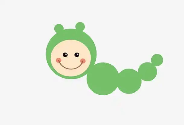 简笔可爱毛毛虫图