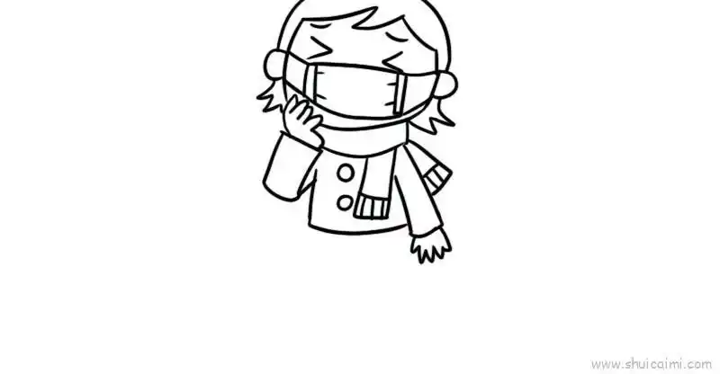 戴口罩儿童画怎么画 戴口罩简笔画步骤