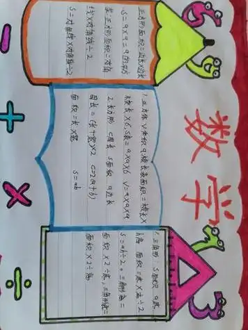 数学手抄报五年级数与代数手抄报 五年级数学手抄报三年级数学面积和