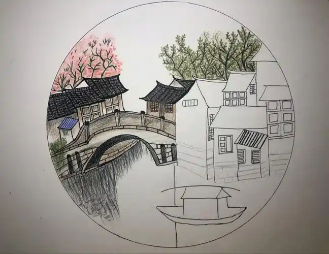 江南水乡画 江南水乡画图片大全