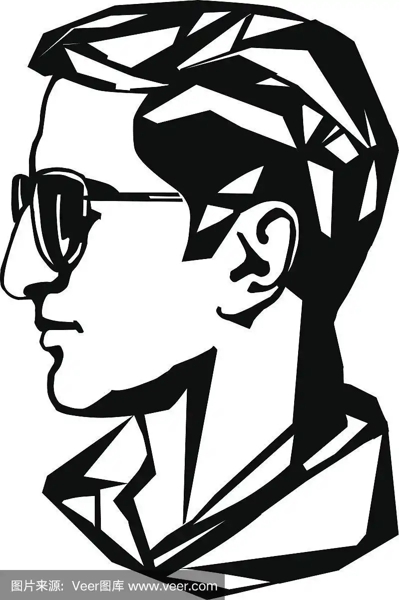 一个人,男人,侧面像,绘画插图,人