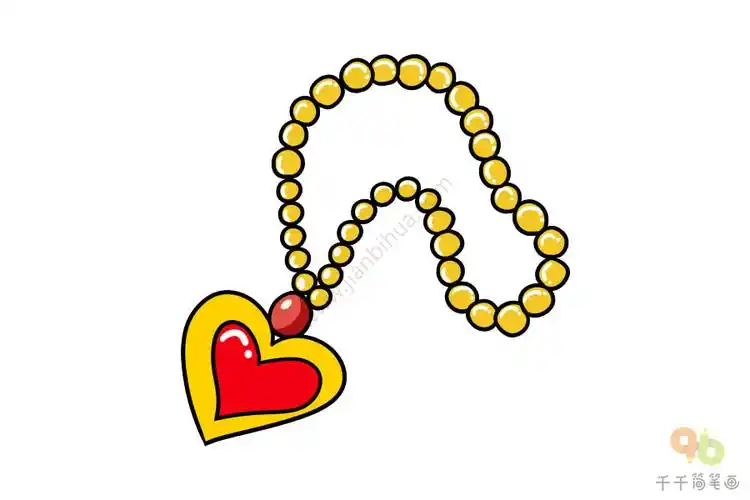 爱心项链简笔画
