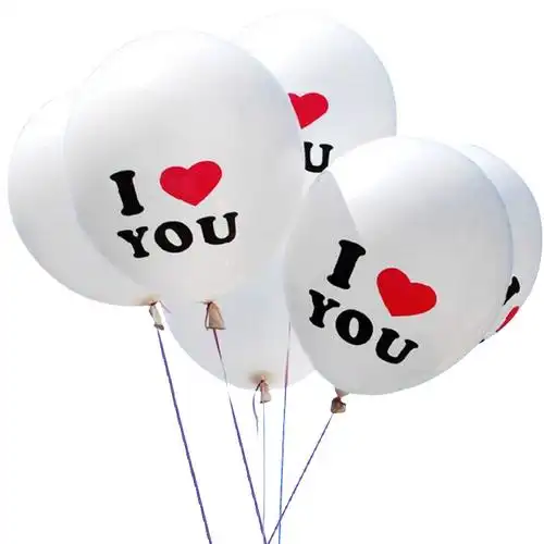 告白气球iloveyou圆形心形求婚生日布置道具浪漫婚庆装饰厚汽球