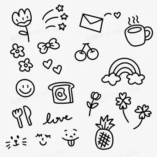 可爱手帐简笔画元素图片免费下载_png素材_编号1yqi6o7o2_图精灵
