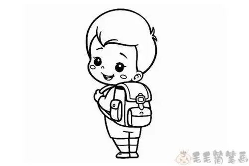 动漫小男孩侧面简笔画