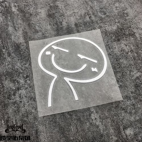 tlp镂空车贴 歪头傻笑表情可爱搞笑贴纸汽车后挡风玻璃贴定制防水