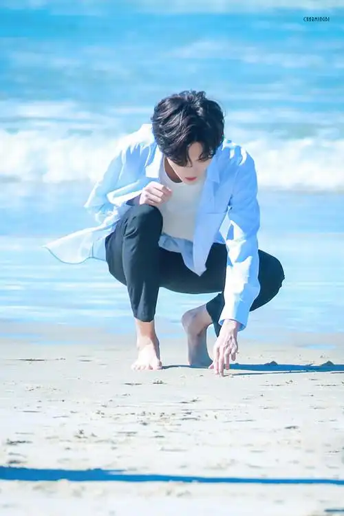 才发现肖战和毕雯珺都拍过蓝衬衫白t的海边图,果然夏日的海边和清爽