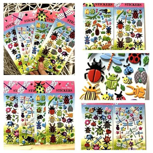 昆虫立体蜻蜓甲壳虫儿童卡通泡泡贴可爱手机小贴贴纸贴画帖纸贴子