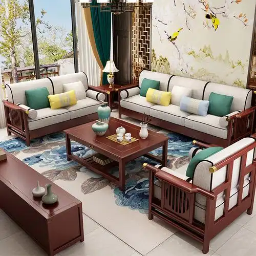 新中式沙发组合现代简约闪电客客厅大小户型转角沙发禅意家具